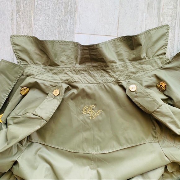 Baby Phat Double-Breasted Green Chameleon Leopard Camo Green Trench Coat - Picture 14 of 16